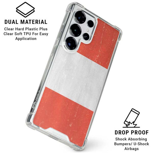Peru Flag Distressed Galaxy S25 Ultra Clear Case