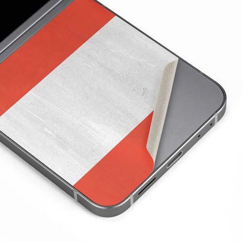 Peru Flag Distressed Galaxy Z Flip6 Skin