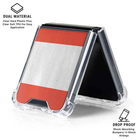 Peru Flag Distressed Galaxy Z Flip6 Clear Case