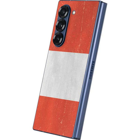 Peru Flag Distressed Galaxy Z Fold6 Skin