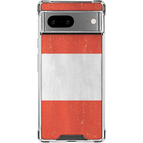 Peru Flag Distressed Google Pixel 8a Clear Case