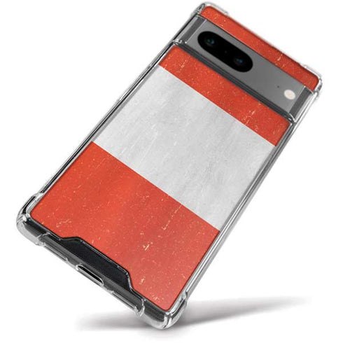 Peru Flag Distressed Google Pixel 8a Clear Case
