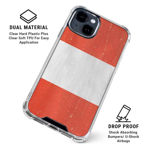 Peru Flag Distressed iPhone 15 Clear Case