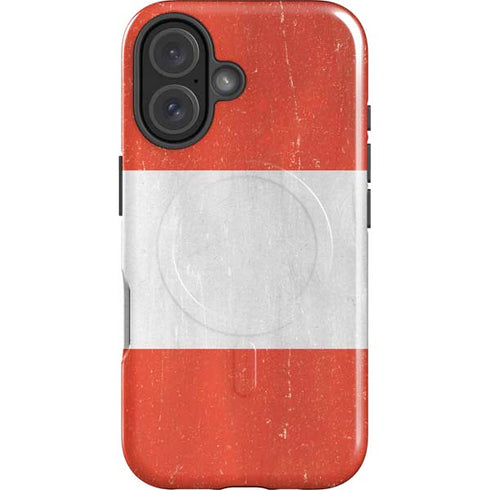 Peru Flag Distressed iPhone 16 Magsafe Impact Case