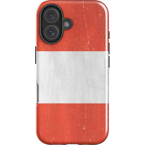 Peru Flag Distressed iPhone 16 Plus Impact Case