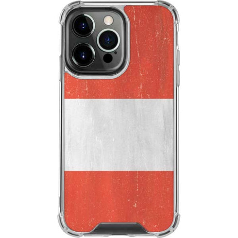 Peru Flag Distressed iPhone 16 Pro Clear Case