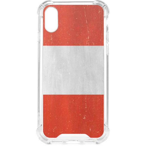 Peru Flag Distressed iPhone XS Clear Case