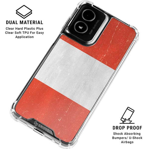 Peru Flag Distressed Moto G Power 5G (2024) Clear Case