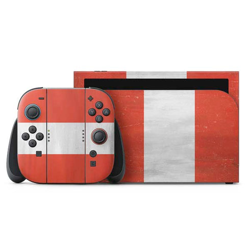 Peru Flag Distressed Nintendo Skins