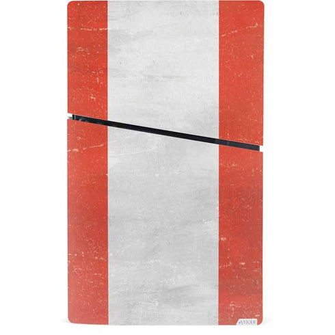 Peru Flag Distressed PS5 Slim Digital Edition Console Skin