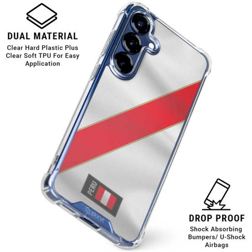 Peru Soccer Flag Galaxy S25 Clear Case