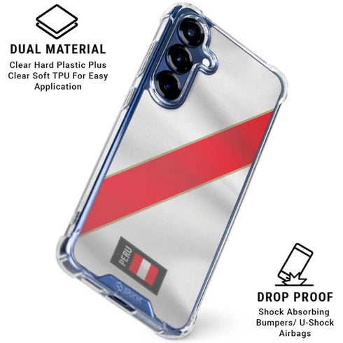 Peru Soccer Flag Galaxy S25 Plus Clear Case