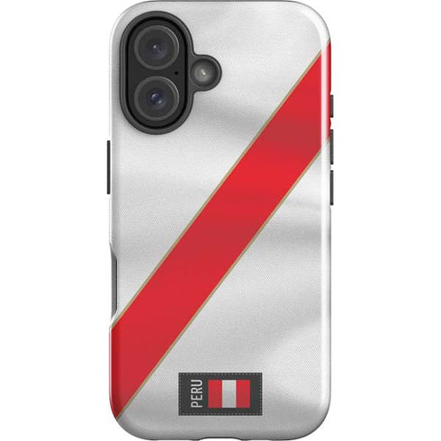 Peru Soccer Flag iPhone 16 Plus Impact Case