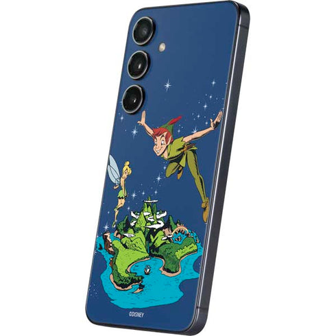 Disney Peter Pan and Tinker Bell in Neverland Galaxy S25 Plus Skin
