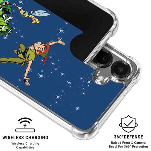 Disney Peter Pan and Tinker Bell in Neverland Galaxy S26 Clear Case