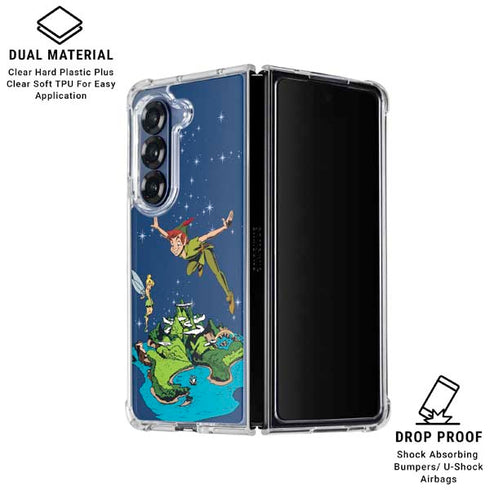 Disney Peter Pan and Tinker Bell in Neverland Galaxy Z Fold7 Clear Case