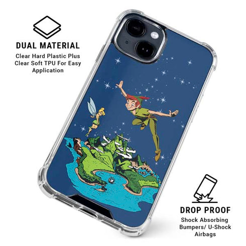 Disney Peter Pan and Tinker Bell in Neverland iPhone 15 Clear Case