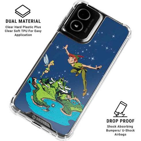 Disney Peter Pan and Tinker Bell in Neverland Moto G Power 5G (2024) Clear Case