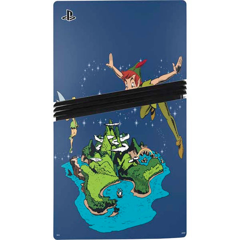 Disney Peter Pan and Tinker Bell in Neverland PS5 Pro Console Skin
