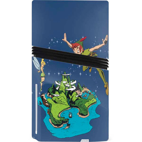 Disney Peter Pan and Tinker Bell in Neverland PS5 Pro Disk Console Skin