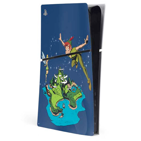 Disney Peter Pan and Tinker Bell in Neverland PS5 Slim Digital Edition Console Skin