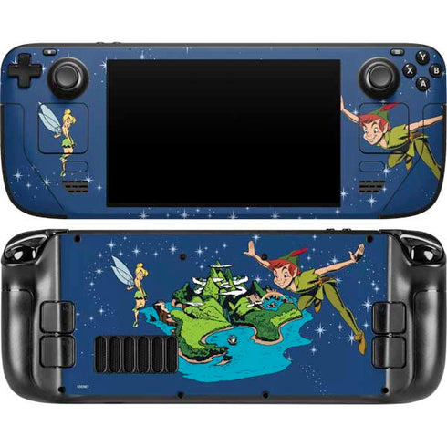 Disney Peter Pan and Tinker Bell in Neverland Steam Deck Handheld Gaming Computer OLED Skin