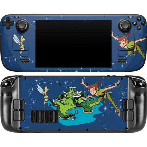 Disney Peter Pan and Tinker Bell in Neverland Steam Deck Handheld Gaming Computer Skin