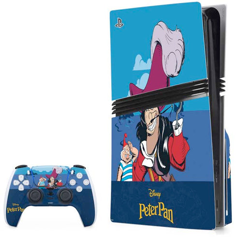 Disney Peter Pan Captain Hook and Smee PS5 Pro Disk Bundle Skin
