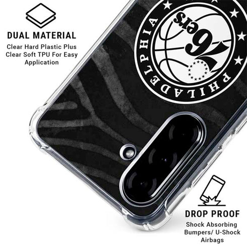 NBA Philadelphia 76ers Animal Print Galaxy A36 5G Clear Case