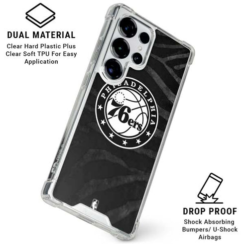 NBA Philadelphia 76ers Animal Print Galaxy S26 Ultra Clear Case