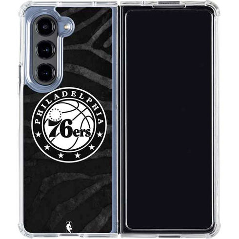 NBA Philadelphia 76ers Animal Print Galaxy Z Fold5 5G Clear Case