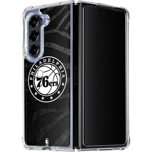 NBA Philadelphia 76ers Animal Print Galaxy Z Fold5 5G Clear Case