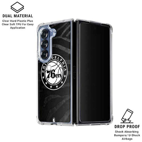 NBA Philadelphia 76ers Animal Print Galaxy Z Fold6 Clear Case