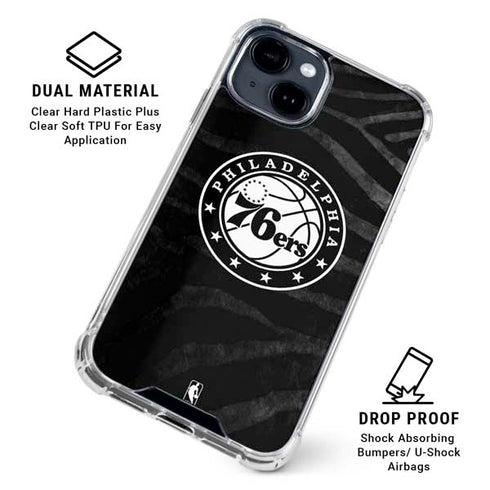 NBA Philadelphia 76ers Animal Print iPhone 15 Clear Case