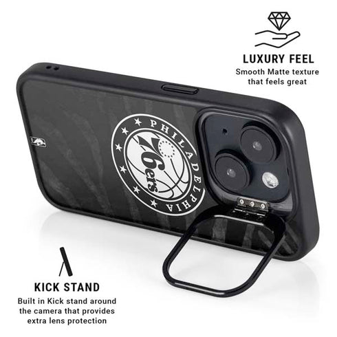NBA Philadelphia 76ers Animal Print iPhone 15 Plus Kickstand Case