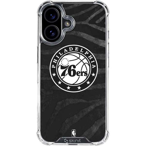 NBA Philadelphia 76ers Animal Print iPhone 16 Plus Clear Case