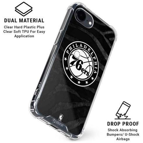 NBA Philadelphia 76ers Animal Print iPhone 16e Clear Case