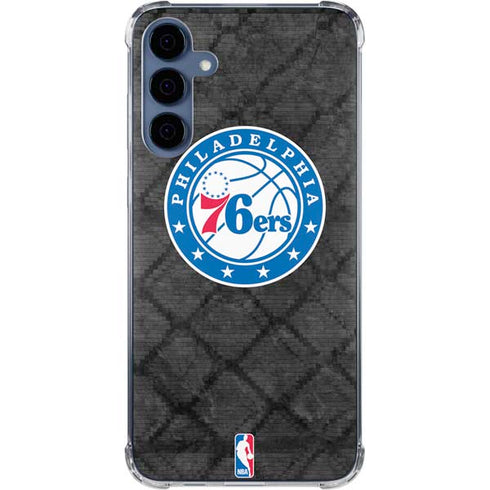 NBA Philadelphia 76ers Black Rust Galaxy A55 5G Clear Case