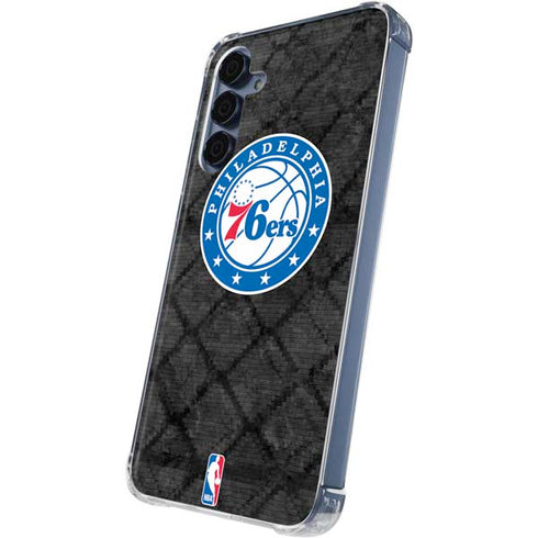NBA Philadelphia 76ers Black Rust Galaxy A55 5G Clear Case