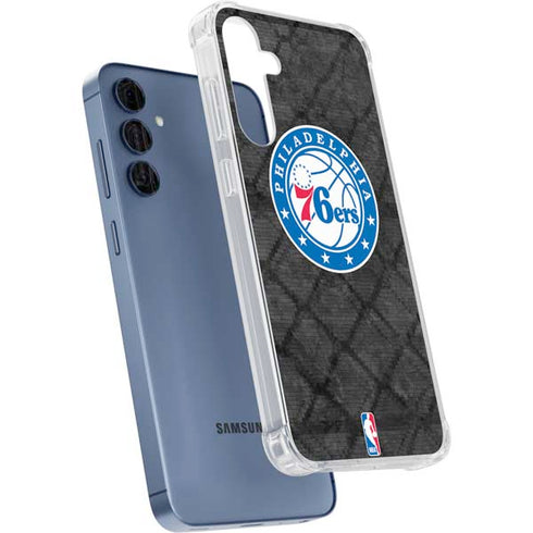 NBA Philadelphia 76ers Black Rust Galaxy A55 5G Clear Case