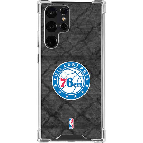NBA Philadelphia 76ers Black Rust Galaxy S23 Ultra Clear Case