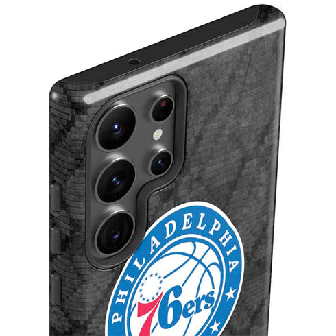 NBA Philadelphia 76ers Black Rust Galaxy S23 Ultra Pro Case