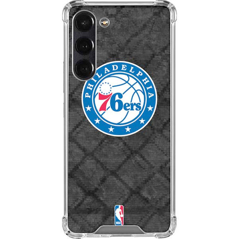NBA Philadelphia 76ers Black Rust Galaxy S24 FE Clear Case