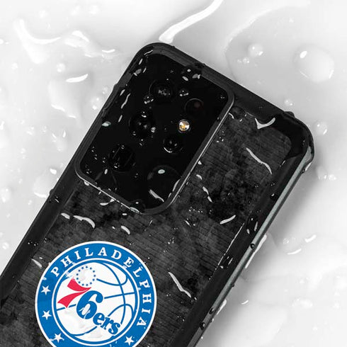 NBA Philadelphia 76ers Black Rust Galaxy S24 Ultra Waterproof Case