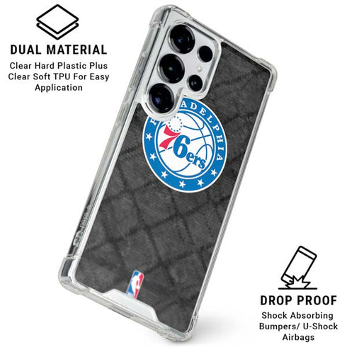 NBA Philadelphia 76ers Black Rust Galaxy S25 Ultra Clear Case