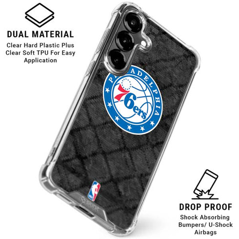 NBA Philadelphia 76ers Black Rust Galaxy S26 Clear Case