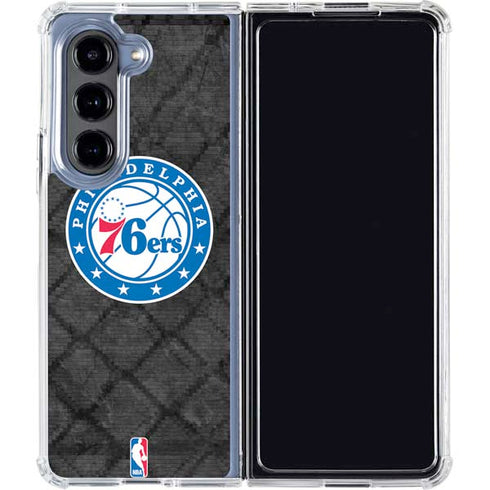 NBA Philadelphia 76ers Black Rust Galaxy Z Fold5 5G Clear Case