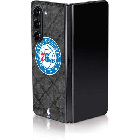 NBA Philadelphia 76ers Black Rust Galaxy Z Fold5 5G Skin