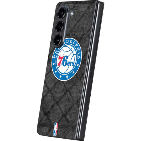 NBA Philadelphia 76ers Black Rust Galaxy Z Fold5 5G Skin