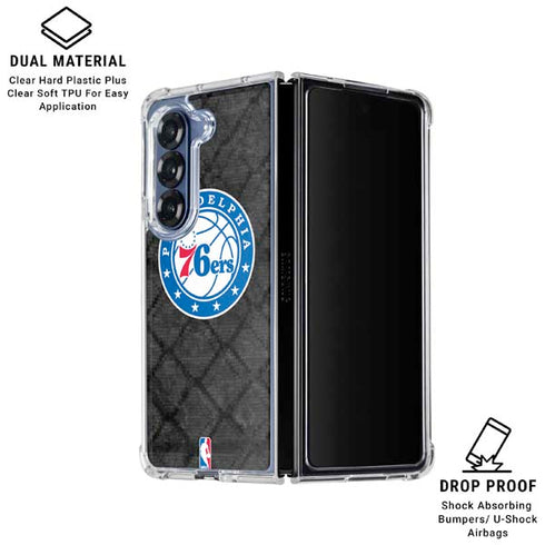 NBA Philadelphia 76ers Black Rust Galaxy Z Fold6 Clear Case